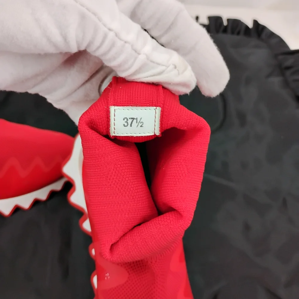CHRISTIAN LOUBOUTIN Red SHARKY SOCK Flat Sneaker SZ 7.5 - Picture 13 of 13